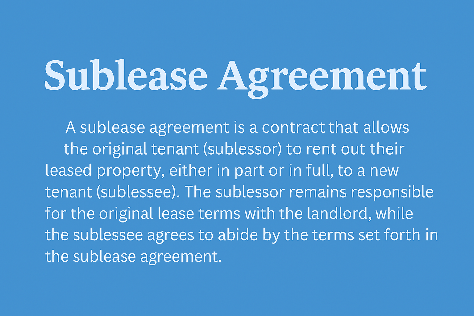 Sublease agreement | How does a sublease work | Sublease contract